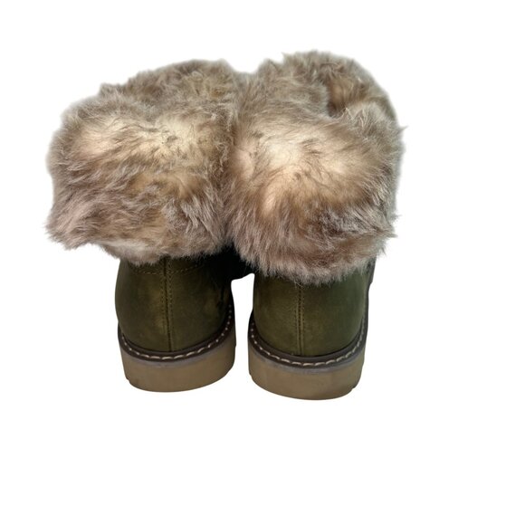 Caterpillar Women's Flurry Fur Waterproof Ankle Snow Bootie 8.5 Green - Picture 3 of 9